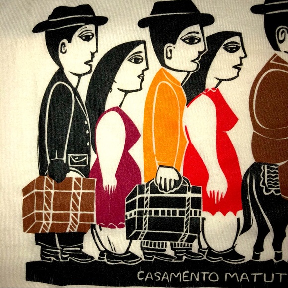 Malwee Kids Cool Brazilian Folkloric Art T Shirt Casamento Matuto size 14 - Picture 3 of 7